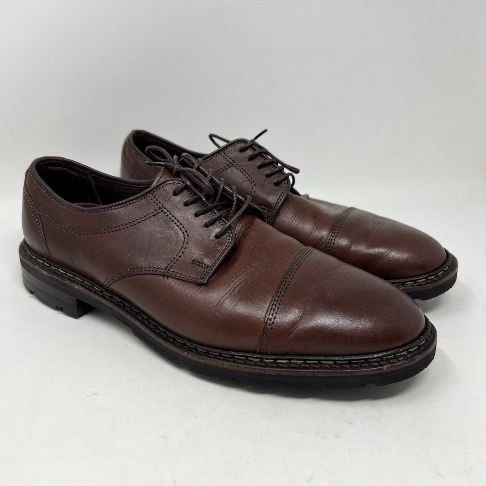 Allen Edmonds Ace Cap Toe Derby Men's Size 8 D Tobacco Brown Leather Dress Shoes